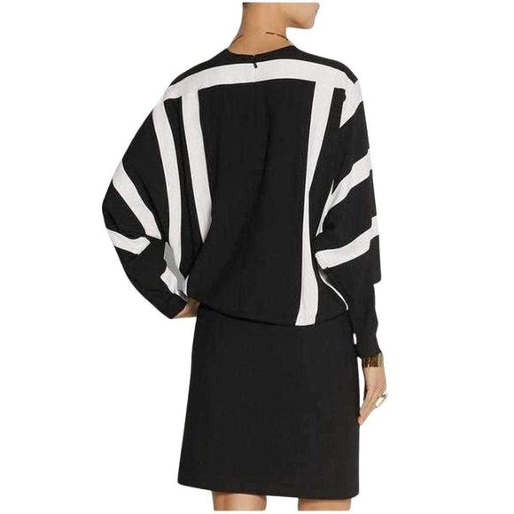 Chloe - Black and White Monochrome Crepe Shift Dress - FR 36 - Picture 4 of 5